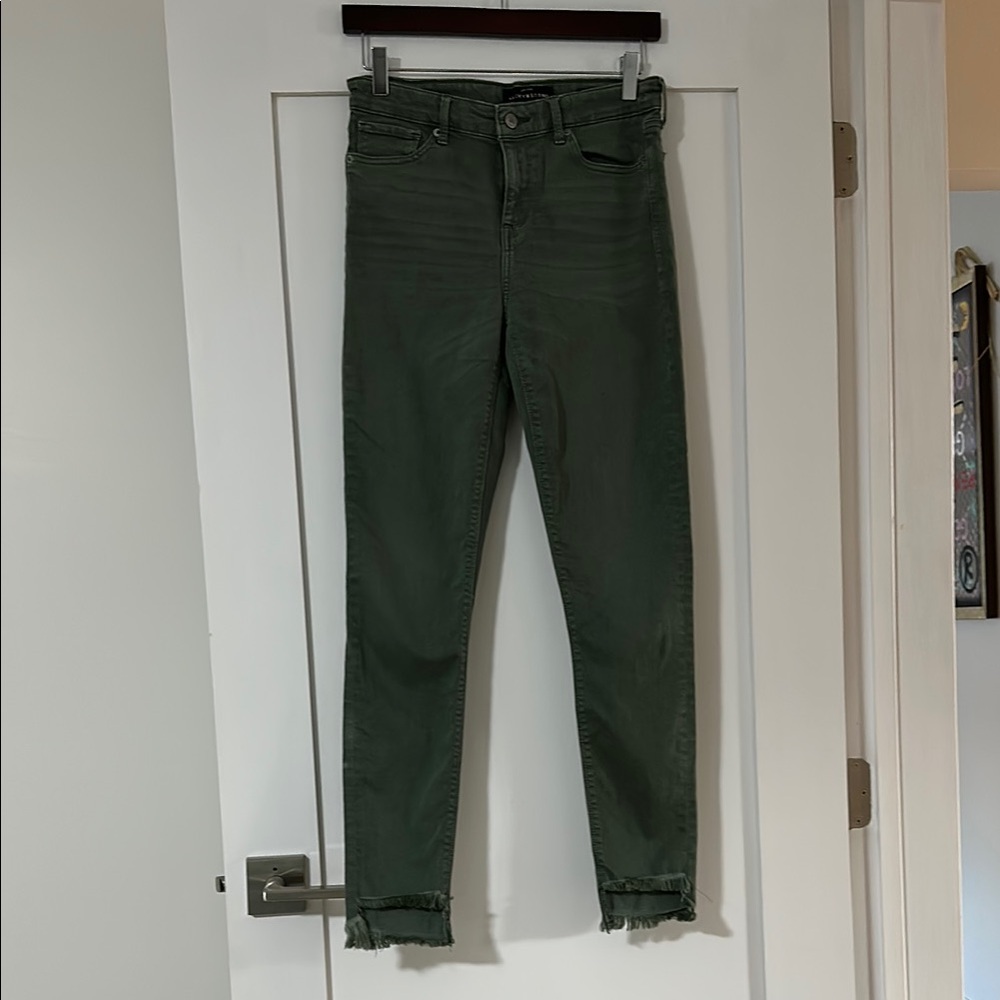 Women's Lucky Brand Dark Green Skinny Ankle Jeans, Size 28
